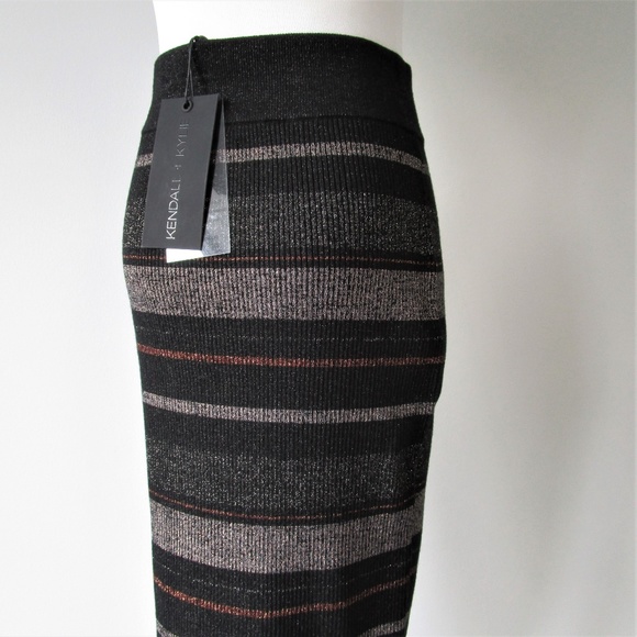NWT Kendall + Kylie Metallic Stripe Pencil Skirt S - Picture 4 of 6